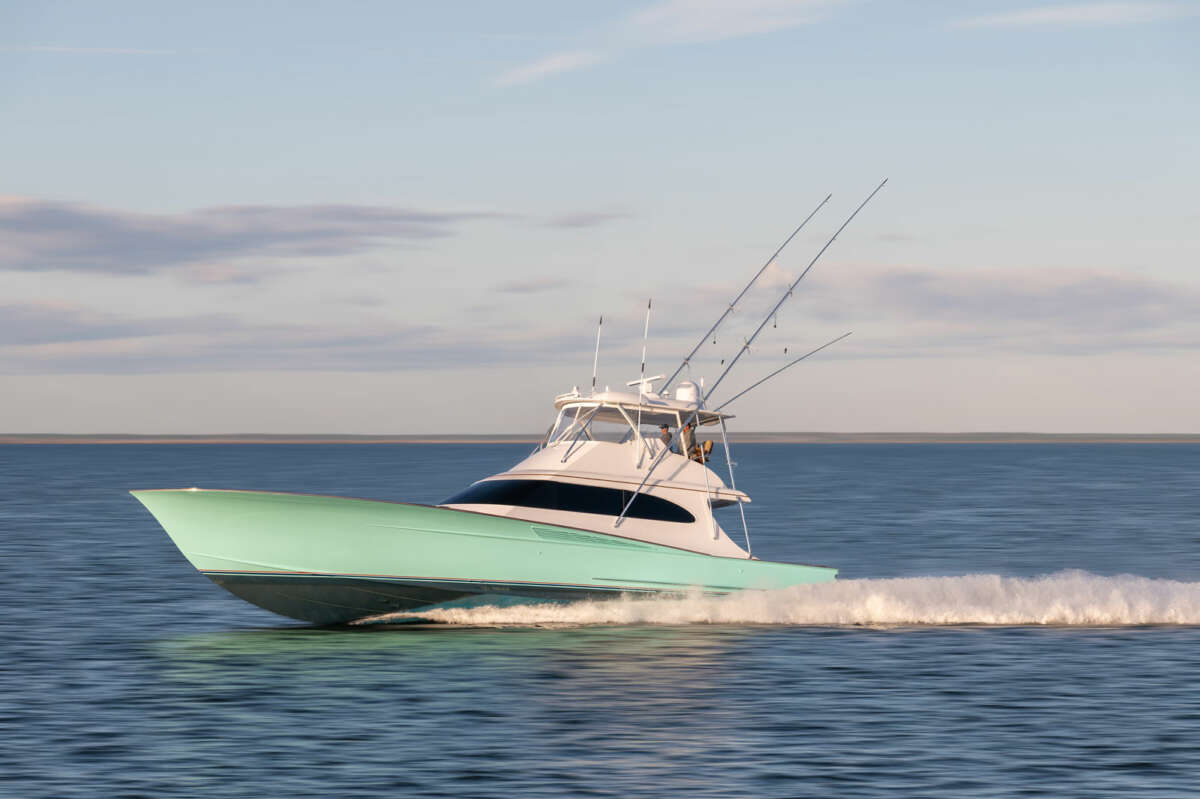 Spencer Yachts "Honda" speeding out to the ocean for a day of offshore fishing.